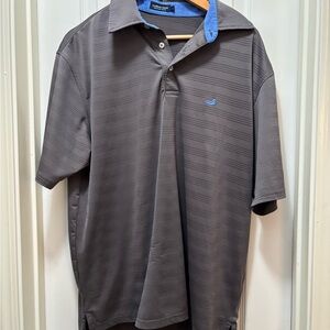 Southern Marsh Charcoal Polo with Blue Accents Size Large